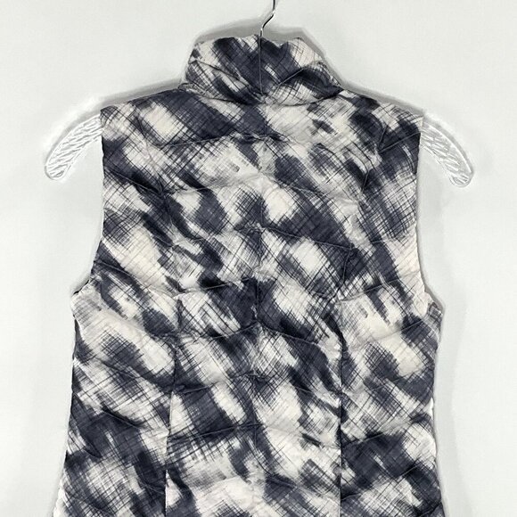 Athleta Puffer Vest Women XXS Blue Print Goose Down Quilted Full Zip Ski Outdoor - Picture 7 of 13